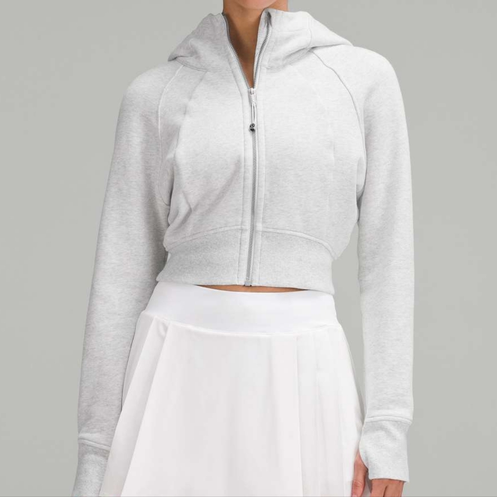 lululemon athletica Scuba Full Zip Gray Crop Hoodie Size 6 NWT
